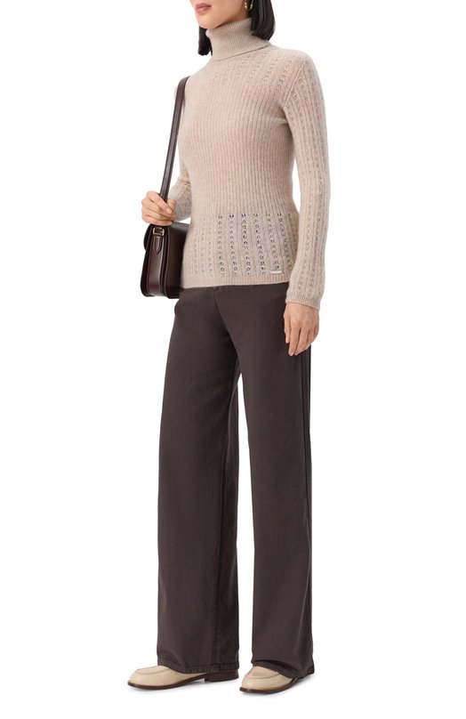 Свитер из кашемира и шелка Kiton D6071530179 Бежевый  D6071530179 Фото 2