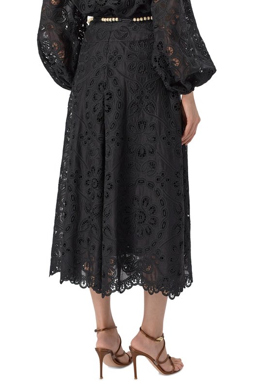 Хлопковая юбка Zimmermann 3584SSS251 Чёрный  3584SSS251 Фото 4