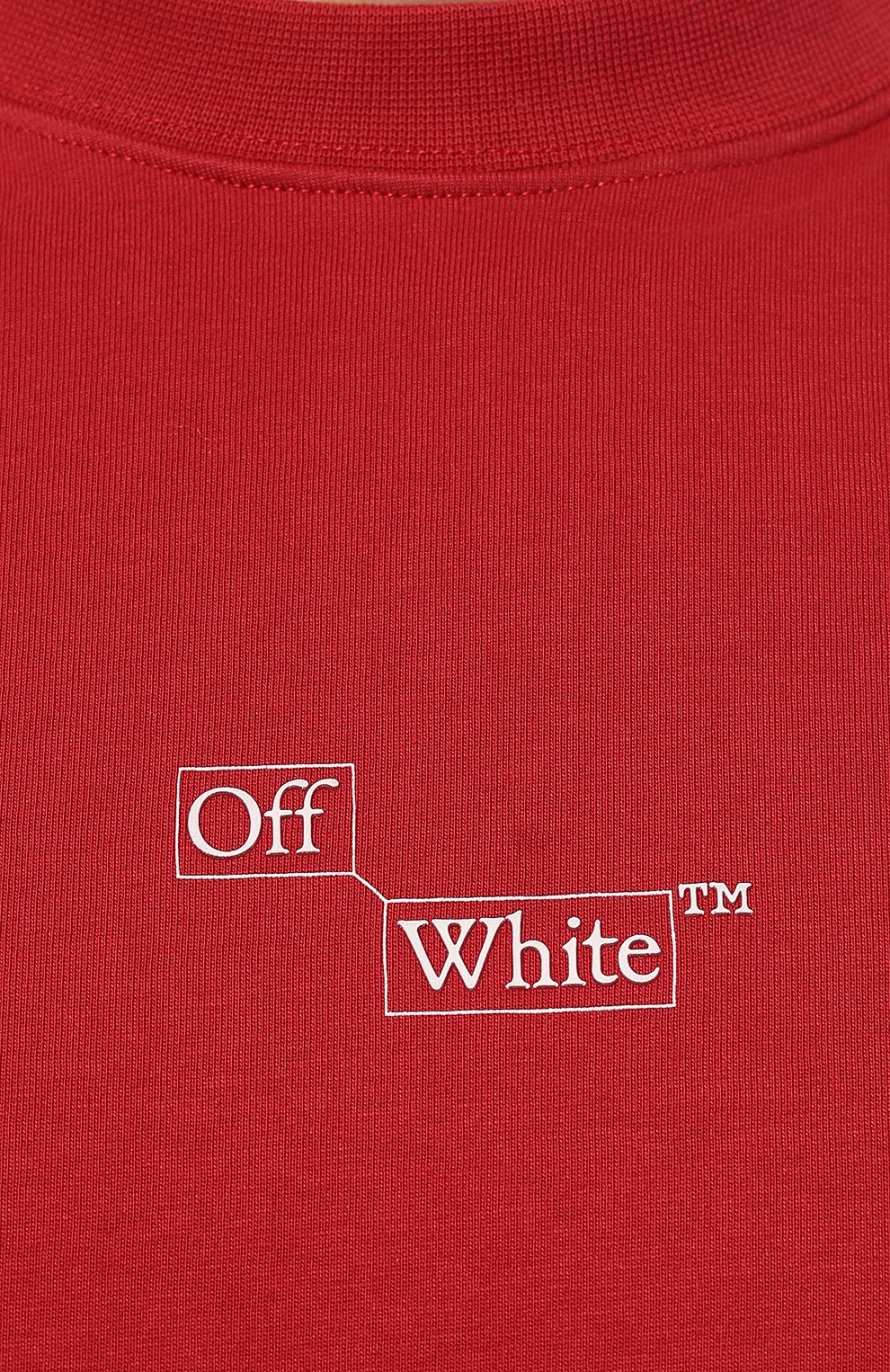 Хлопковый лонгслив OFF-WHITE красного цвета по цене 43950 руб., арт. 0MAB087F23JER001, фото 5 Хлопковый лонгслив OFF-WHITE, арт. 0MAB087F23JER001, фото 5