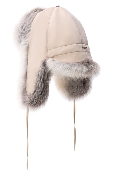 Мужская шапка-ушанка стильная саша с мехом лисы FURLAND, арт. 0107609610017600199