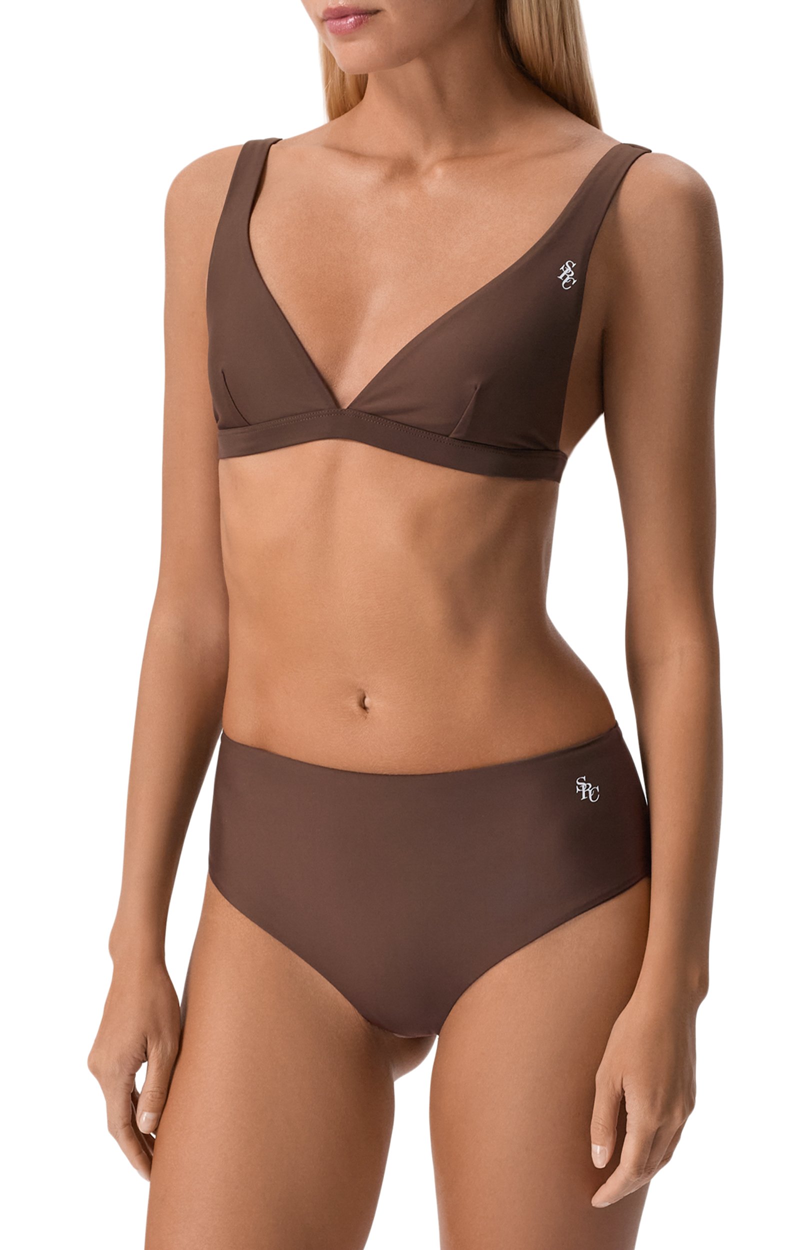 Плавки-бикини SPORTY AND RICH темно-коричневого цвета по цене 16450 руб., арт. SM007711302BR29, фото 2 Плавки-бикини SPORTY AND RICH, арт. SM007711302BR29, фото 2