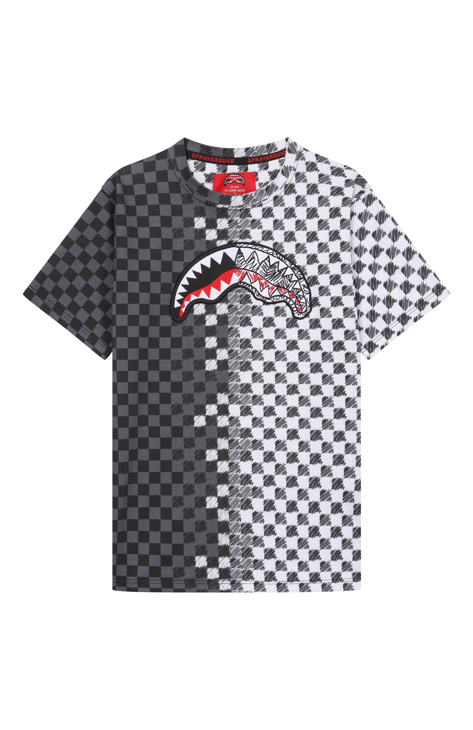 Хлопковая футболка SPRAYGROUND, арт. SPY1410/CHECKERED SKETCH REGULAR T-SHIRT, фото 1