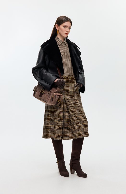 Кожаные сапоги Pattie 75 Valentino 7W2S0LD6/DHU Коричневый  7W2S0LD6/DHU Фото 7