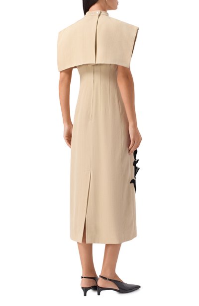 Платье из вискозы и шелка JIL SANDER бежевого цвета по цене 764000 руб., арт. J03CT0468/J65005, фото 4 Платье из вискозы и шелка JIL SANDER, арт. J03CT0468/J65005, фото 4