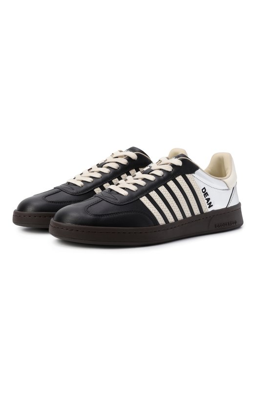 Кожаные кеды Boxer Dsquared2 SNM0442/01501451 Чёрный SNM0442/01501451