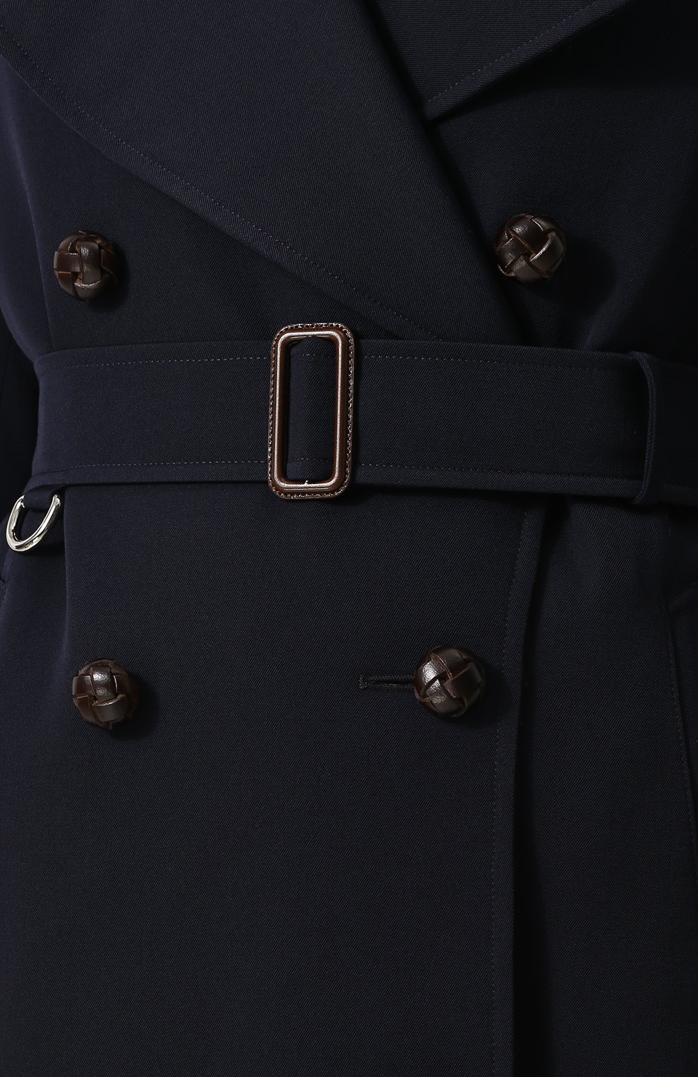 Двубортное шерстяное пальто с поясом BURBERRY темно-синего цвета по цене 325500 руб., арт. 8003619, фото 5 Двубортное шерстяное пальто с поясом BURBERRY, арт. 8003619, фото 5