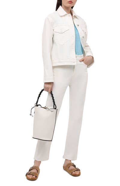 Льняная майка 120% LINO голубого цвета по цене 14650 руб., арт. T0W7753/B568/S00, фото 2 Льняная майка 120% LINO, арт. T0W7753/B568/S00, фото 2