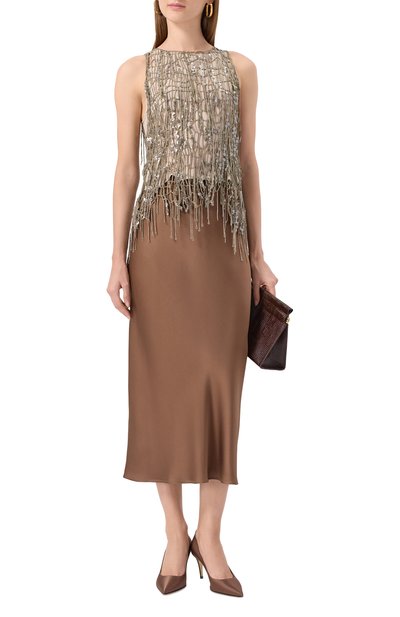 Топ с отделкой стразами BRUNELLO CUCINELLI, арт. MSFR21700, фото 2