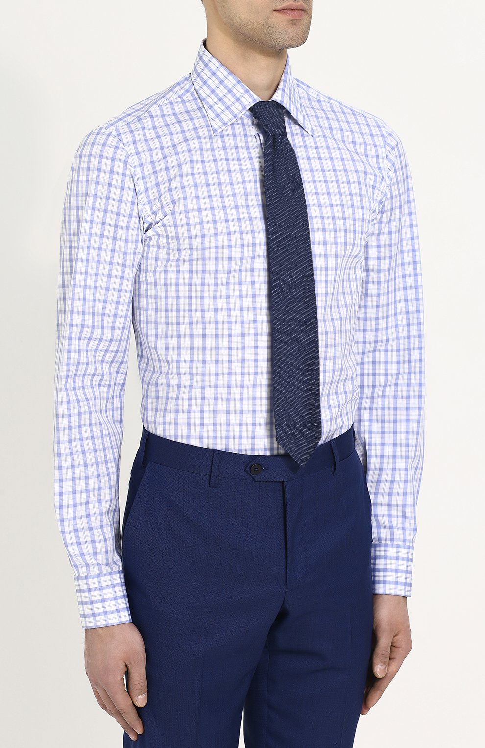 Хлопковая сорочка с воротником кент ANDREA CAMPAGNA, арт. 3-2028, фото 4