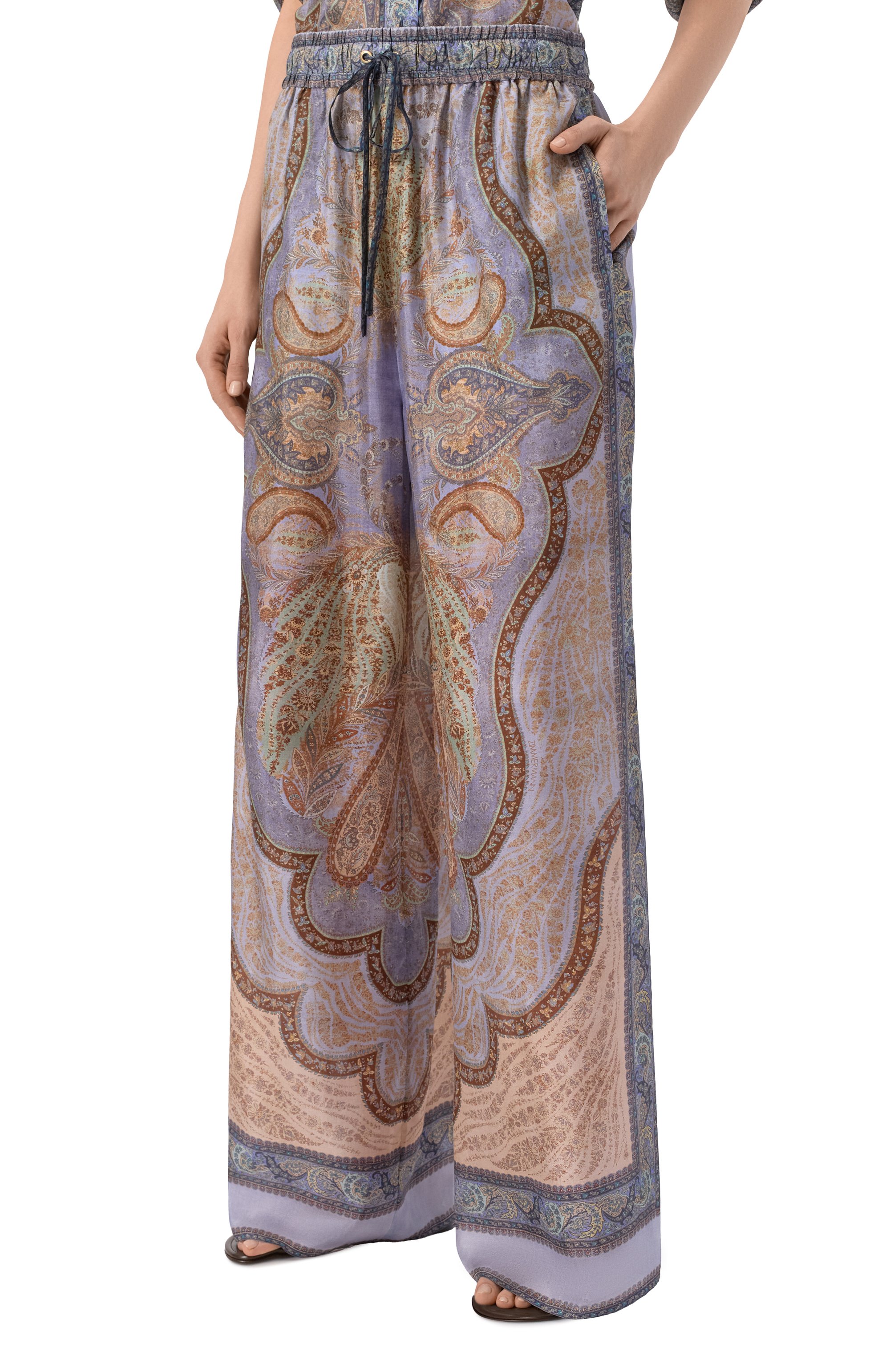 Шелковые брюки ZIMMERMANN, арт. 5580PRS262, фото 3