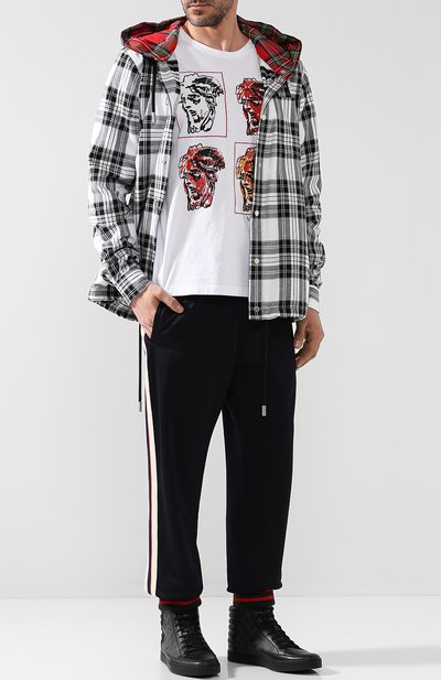 Высокие кожаные кеды gg supreme на шнуровке GUCCI, арт. 433717/A9LN0, фото 2