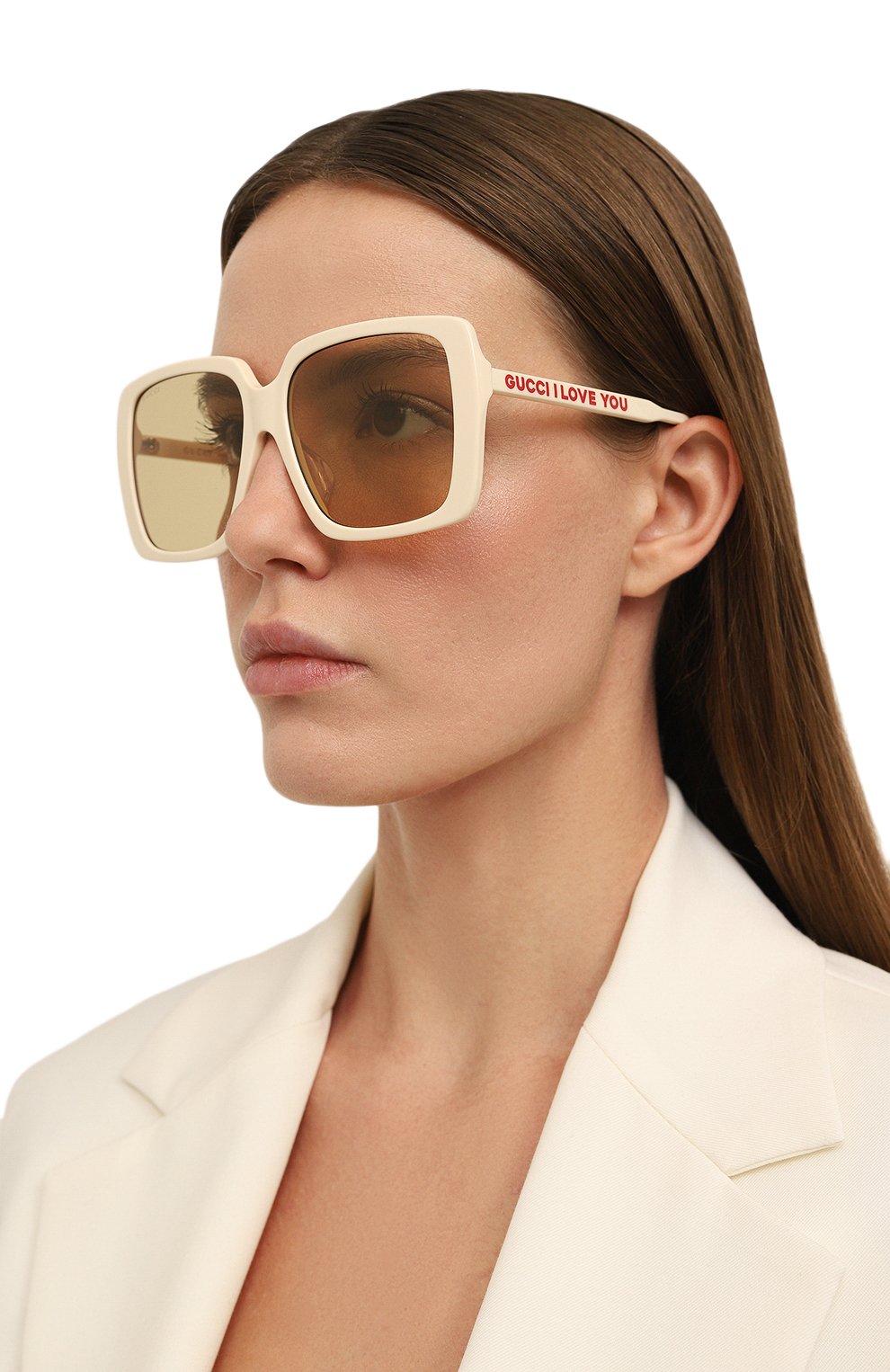 Солнцезащитные очки GUCCI кремового цвета по цене 43300 руб., арт. GG0567SAN 006, фото 2 Солнцезащитные очки GUCCI, арт. GG0567SAN 006, фото 2