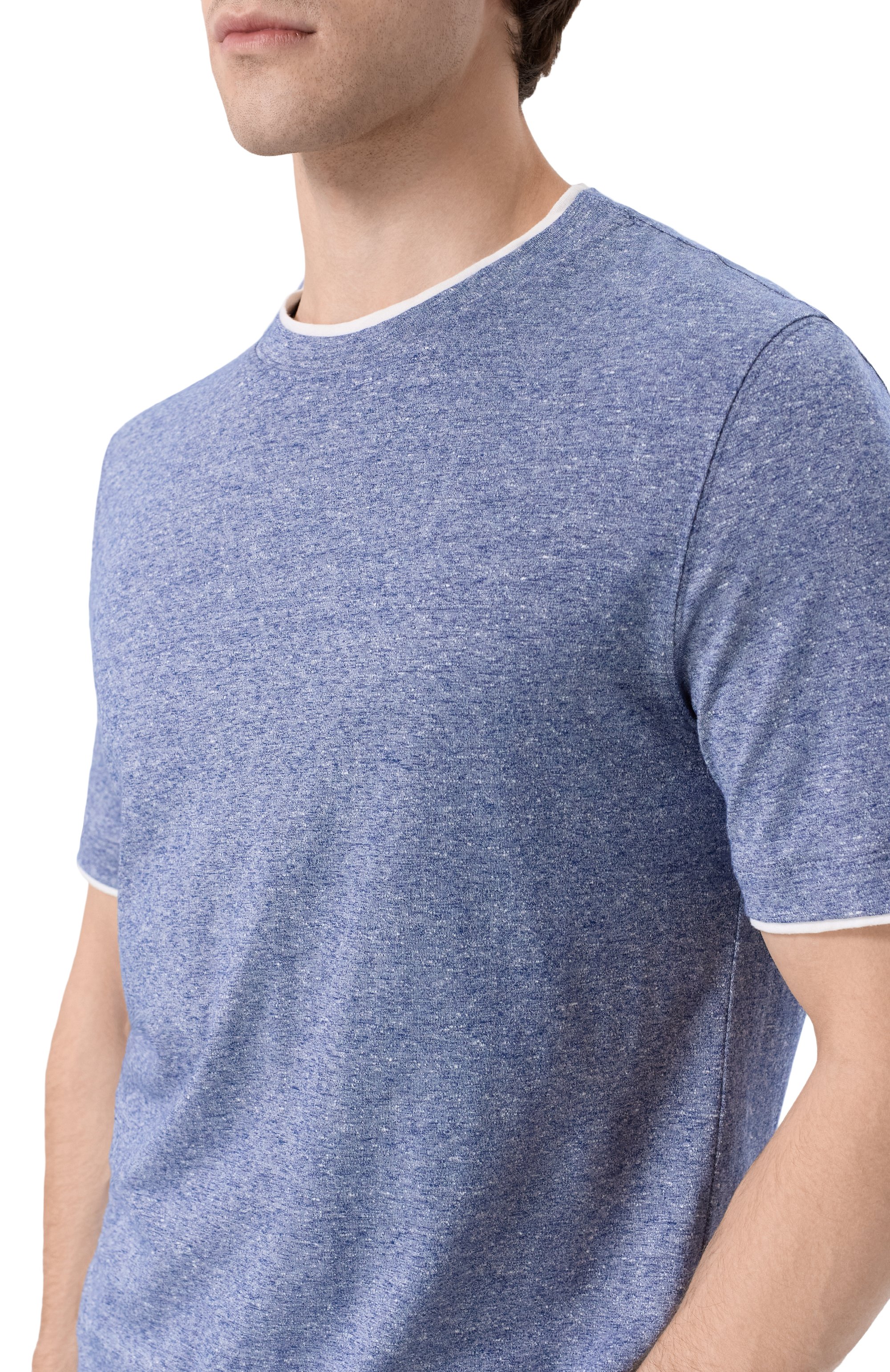 Футболка изо льна и хлопка BRUNELLO CUCINELLI, арт. MW8357427, фото 5