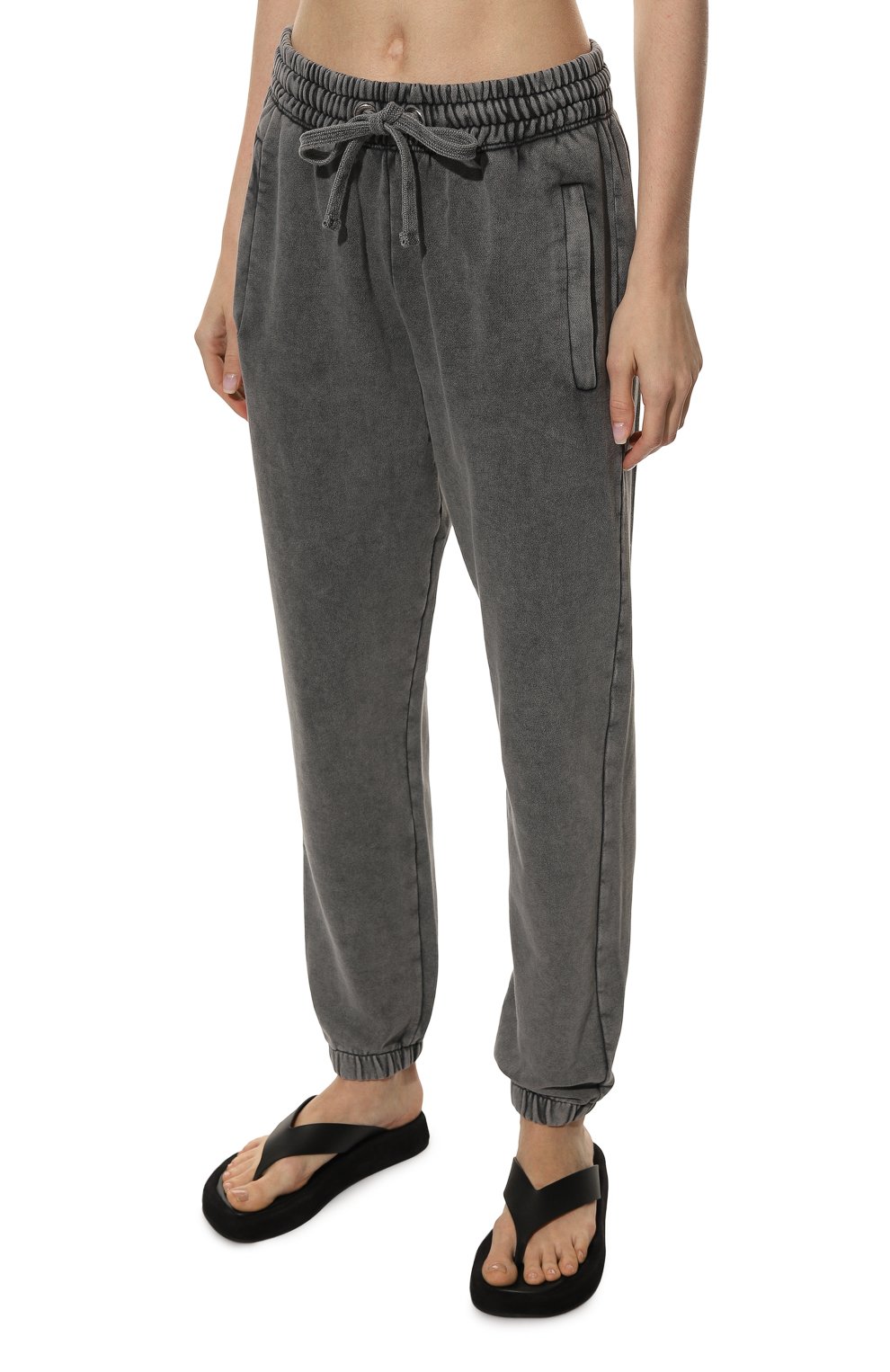 Хлопковые джоггеры DIEGO VENTURINO темно-серого цвета по цене 35300 руб., арт. FW22-DV PNT PATCH_WMN, фото 3 Хлопковые джоггеры DIEGO VENTURINO, арт. FW22-DV PNT PATCH_WMN, фото 3