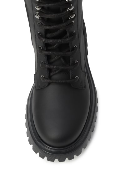 Кожаные ботинки DOLCE & GABBANA черного цвета по цене 84200 руб., арт. D11342/A6379/32-36, фото 4 Кожаные ботинки DOLCE & GABBANA, арт. D11342/A6379/32-36, фото 4