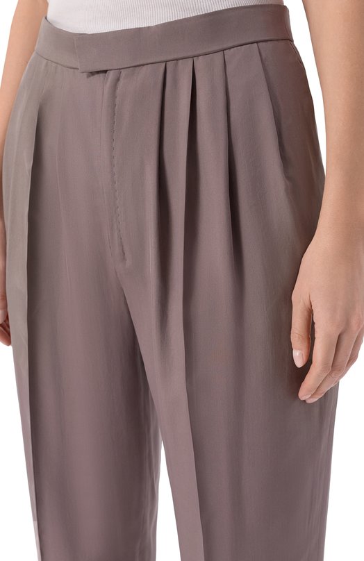 Шелковые брюки Saint Laurent 856580/Y6J78 Серый  856580/Y6J78 Фото 5