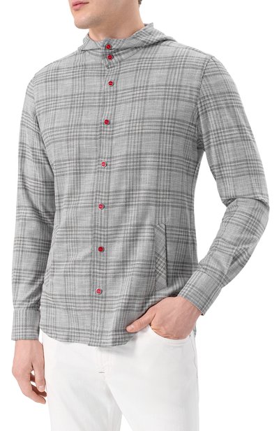 Рубашка из шерсти и шелка KITON, арт. UMCMARK0617E20, фото 3