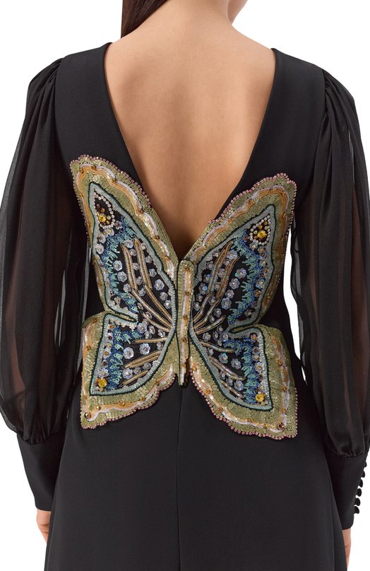 Шелковое платье Valentino 7B3VAG40/1MM Чёрный  7B3VAG40/1MM Фото 5