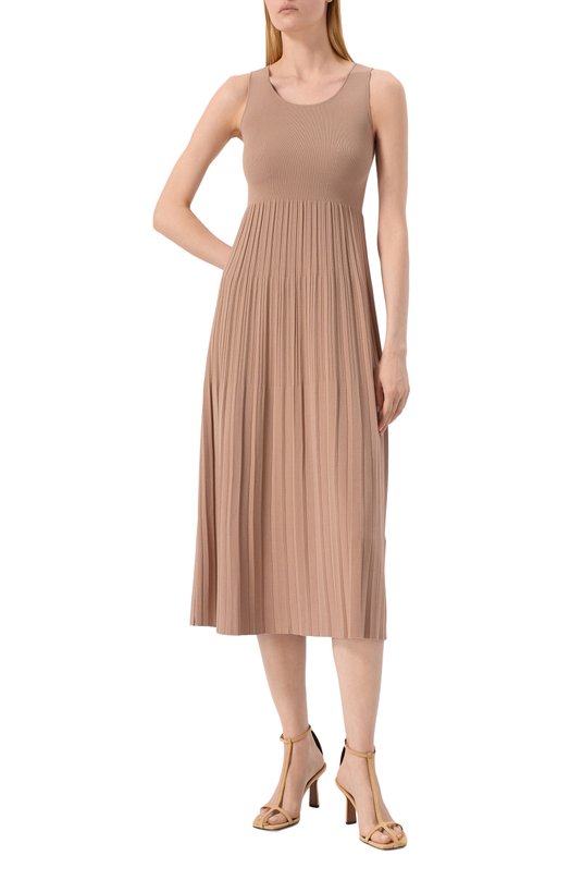 Платье из вискозы Weekend Max Mara MARKUS Бежевый  MARKUS Фото 3