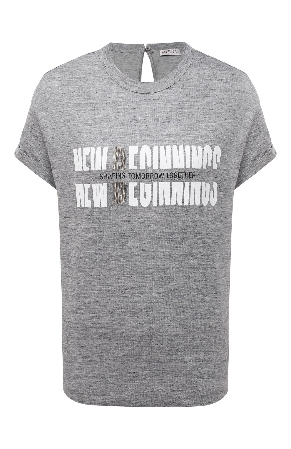 Футболка из льна и шелка BRUNELLO CUCINELLI, арт. MH985BS220, фото 1