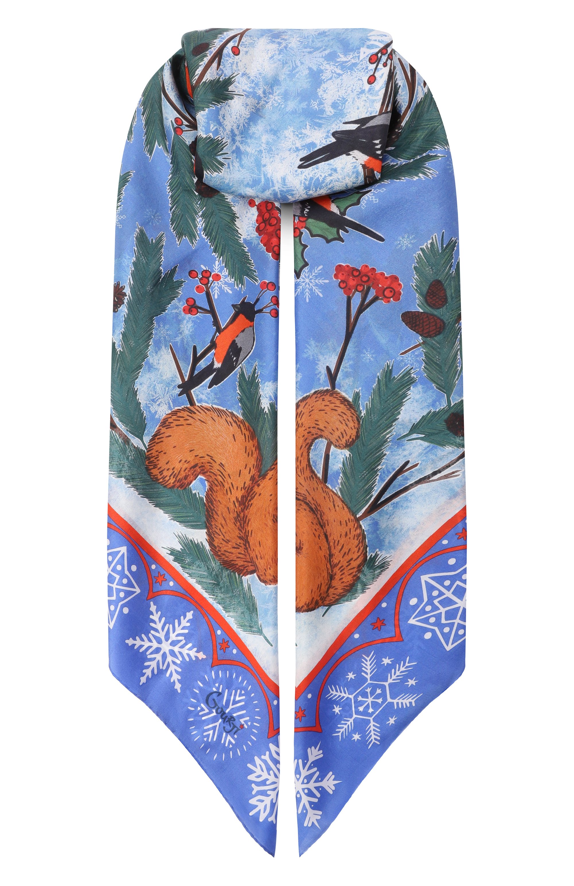 Шелковая шаль зимний лес GOURJI, арт. 91133437/41108, фото 1