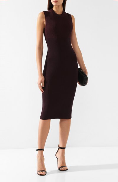Платье из смеси хлопка и вискозы VICTORIA BECKHAM, арт. DR KNT 6720 PSS19 C0TT0N M0ULINE, фото 2