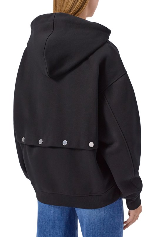Хлопковое худи Sportmax SAGGI0 Чёрный  SAGGI0 Фото 4