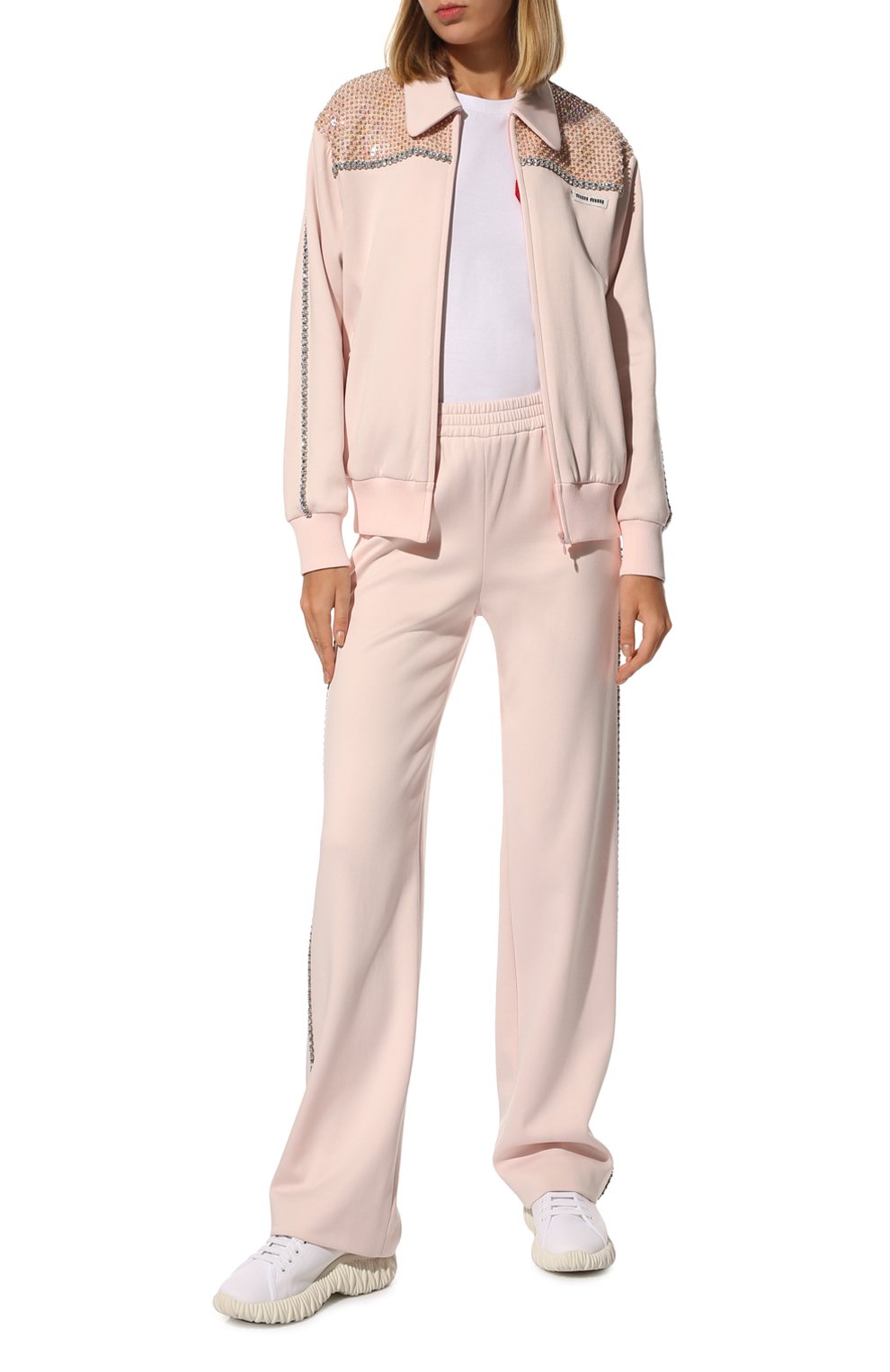 Брюки MIU MIU светло-розового цвета по цене 190000 руб., арт. MJP263-1ZSC-F0482, фото 2 Брюки MIU MIU, арт. MJP263-1ZSC-F0482, фото 2