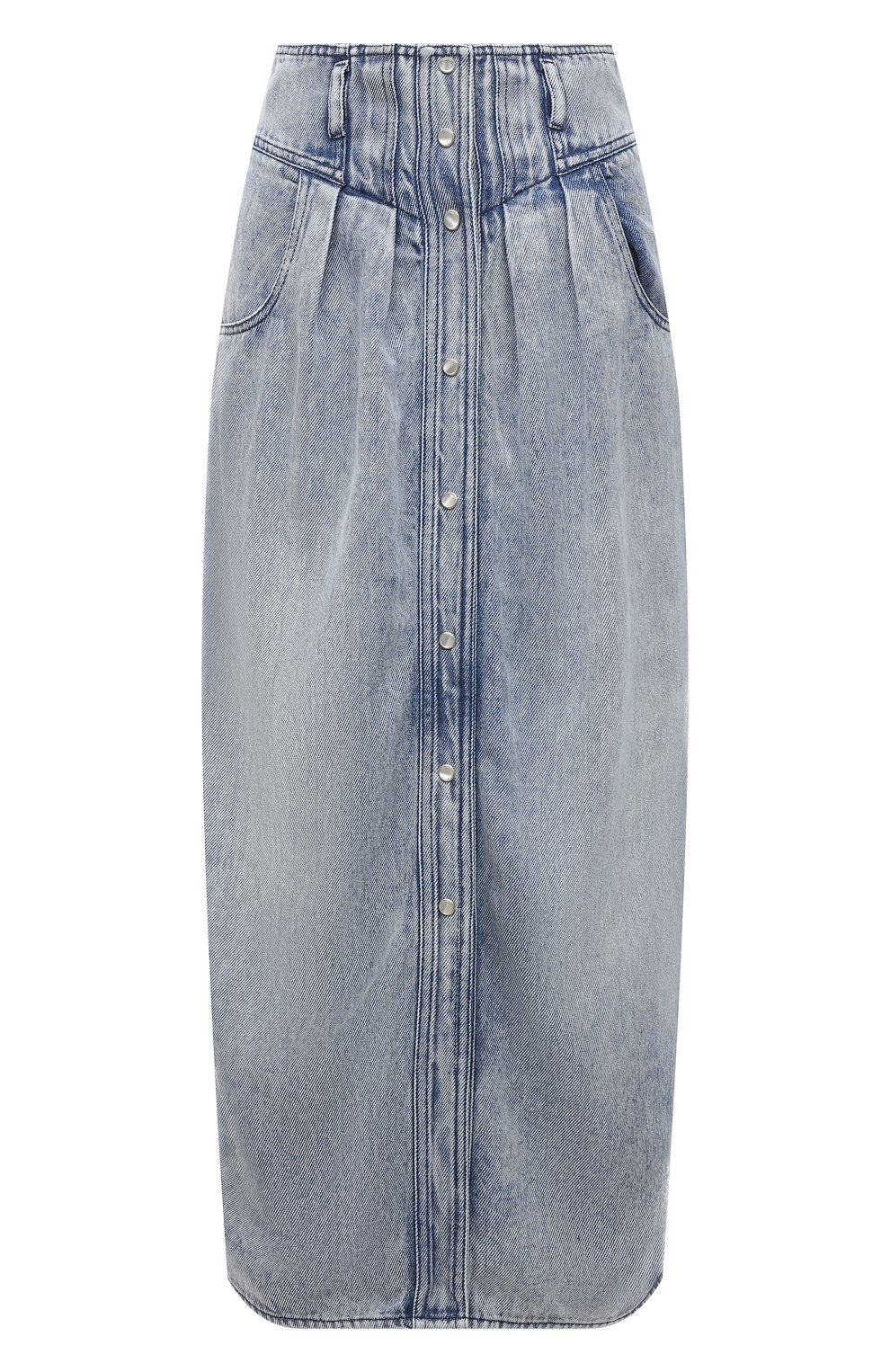 Джинсовая юбка ISABEL MARANT ETOILE голубого цвета по цене 28900 руб., арт. JU1381-22P021E/TIGRANE, фото 1 Джинсовая юбка ISABEL MARANT ETOILE, арт. JU1381-22P021E/TIGRANE, фото 1