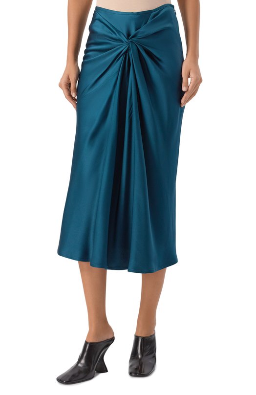 Атласная юбка Dries Van Noten 010857-2070-508 Синий  010857-2070-508 Фото 3