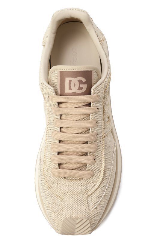 Текстильные кроссовки DG Cushion Dolce & Gabbana CS2288/AE043 Бежевый  CS2288/AE043 Фото 6