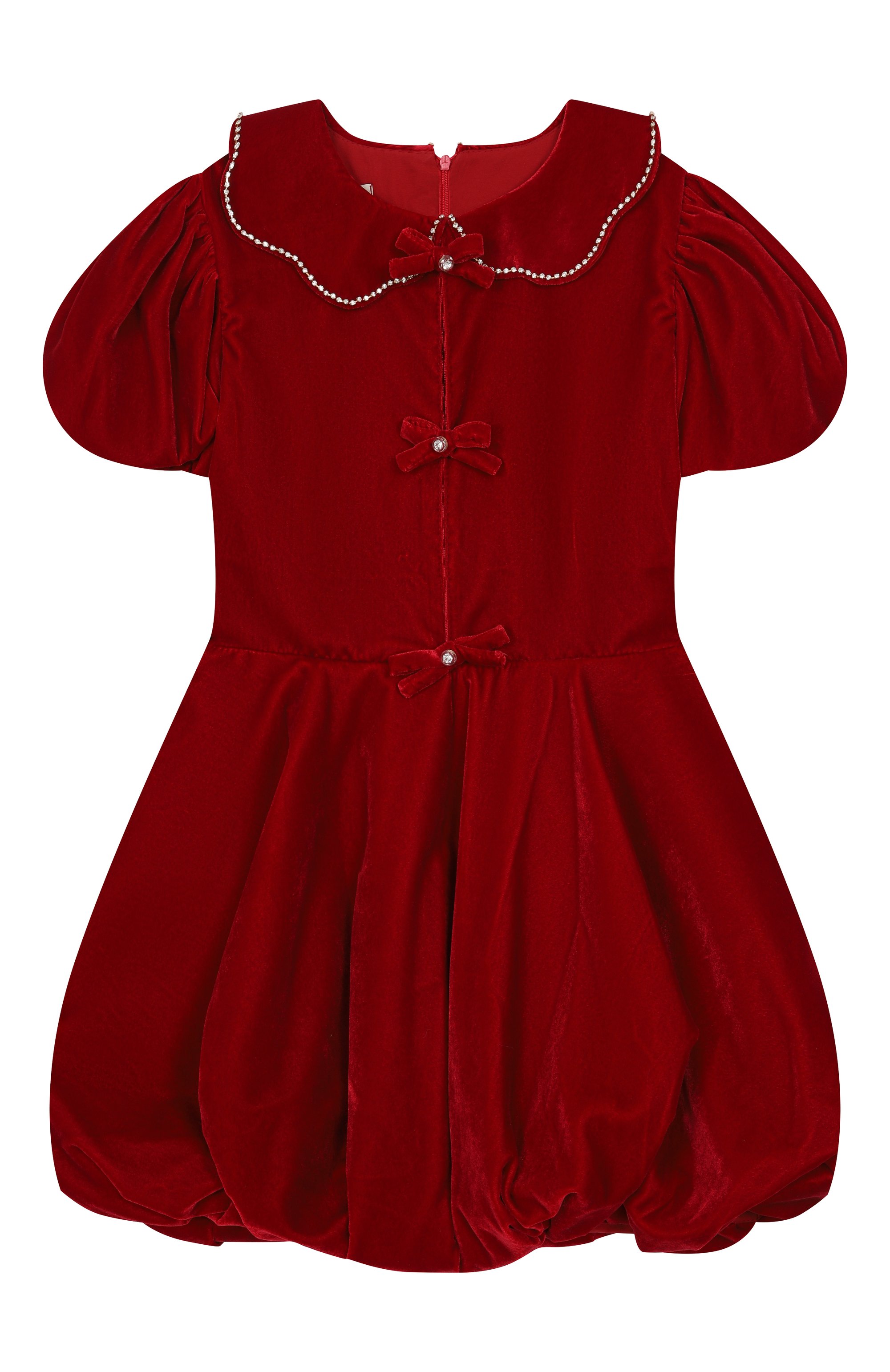 Бархатное платье DESIGNERS CAT красного цвета по цене 49950 руб., арт. 100000K01001863/VIC0 DRESS/10-12, фото 1 Бархатное платье DESIGNERS CAT, арт. 100000K01001863/VIC0 DRESS/10-12, фото 1