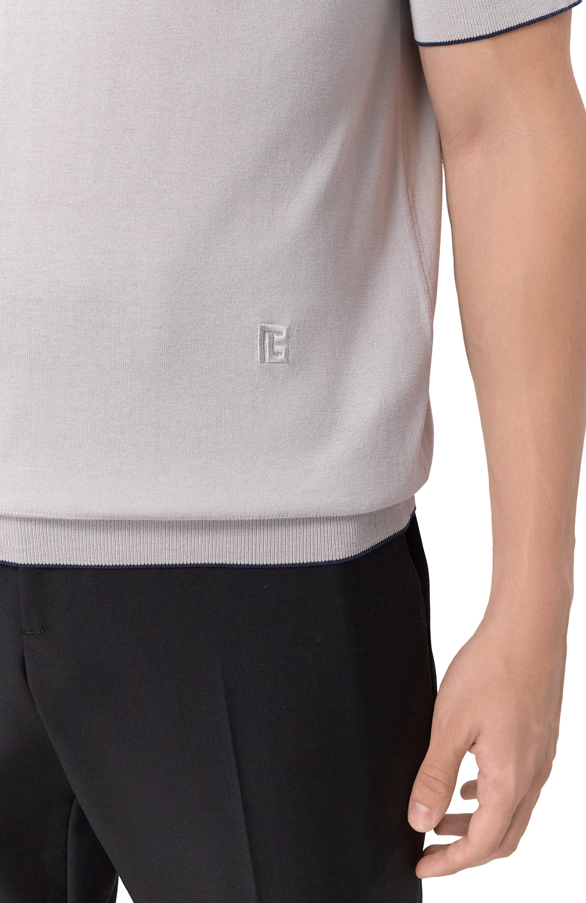 Поло из шелка и хлопка BALMAIN, арт. FH1GB020/KI73, фото 5