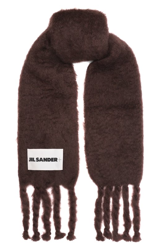 Шерстяной шарф Jil Sander J40TE0118/J40041 Коричневый J40TE0118/J40041