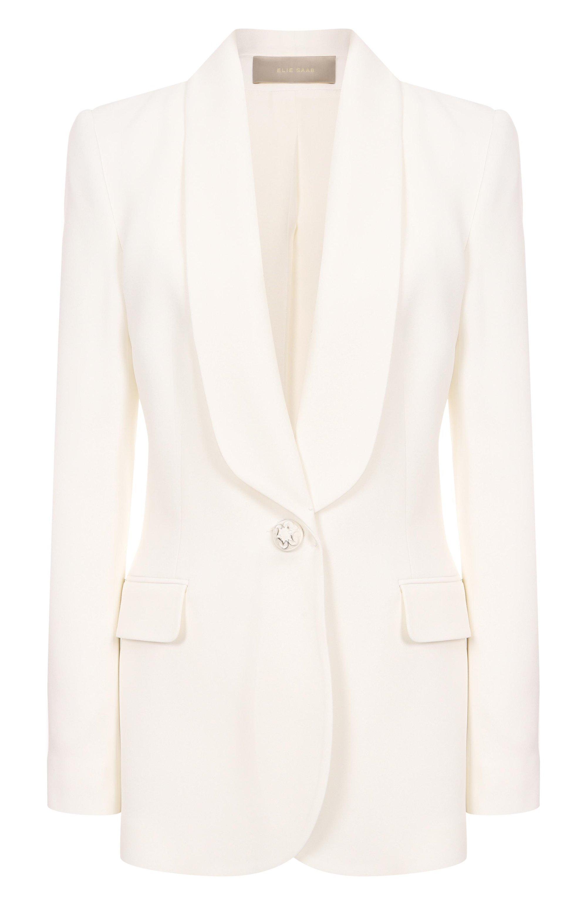 Жакет ELIE SAAB белого цвета по цене 279000 руб., арт. J0003NR25, фото 1 Жакет ELIE SAAB, арт. J0003NR25, фото 1