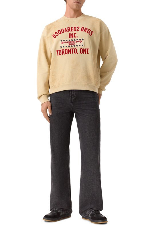 Хлопковый свитшот Dsquared2 S74GU0900/S25030 Бежевый  S74GU0900/S25030 Фото 2