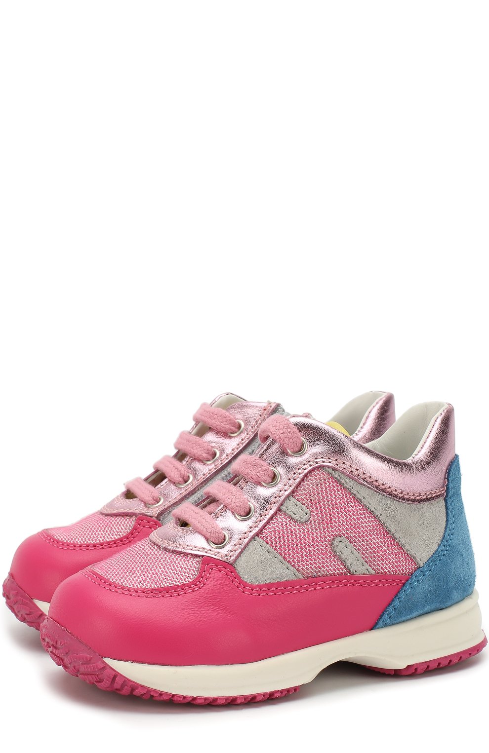 Кожаные кроссовки с замшевой отделкой на толстой подошве HOGAN, арт. HXT09200240IBM0KLE, фото 1