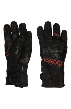 Мужские кожаные перчатки HARLEY-DAVIDSON черного цвета, арт. 98182-21VM | Фото 2 (Мужское Кросс-КТ: Кожа и замша; Нос: Не проставлено; Материал: Натуральная кожа)