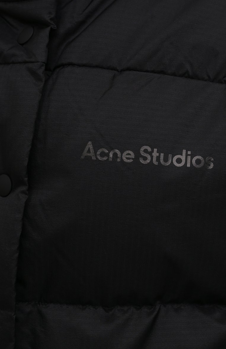 Женский пуховик ACNE STUDIOS черного цвета, арт. A90366 | Фото 5 (Длина (верхняя одежда): Короткие; Материал подклада: Синтетический материал; Материал внешний: Синтетический материал; Рукава: Длинные; Материал утеплителя: Пух и перо; Кросс-КТ: Пуховик; Стили: Спорт-шик)