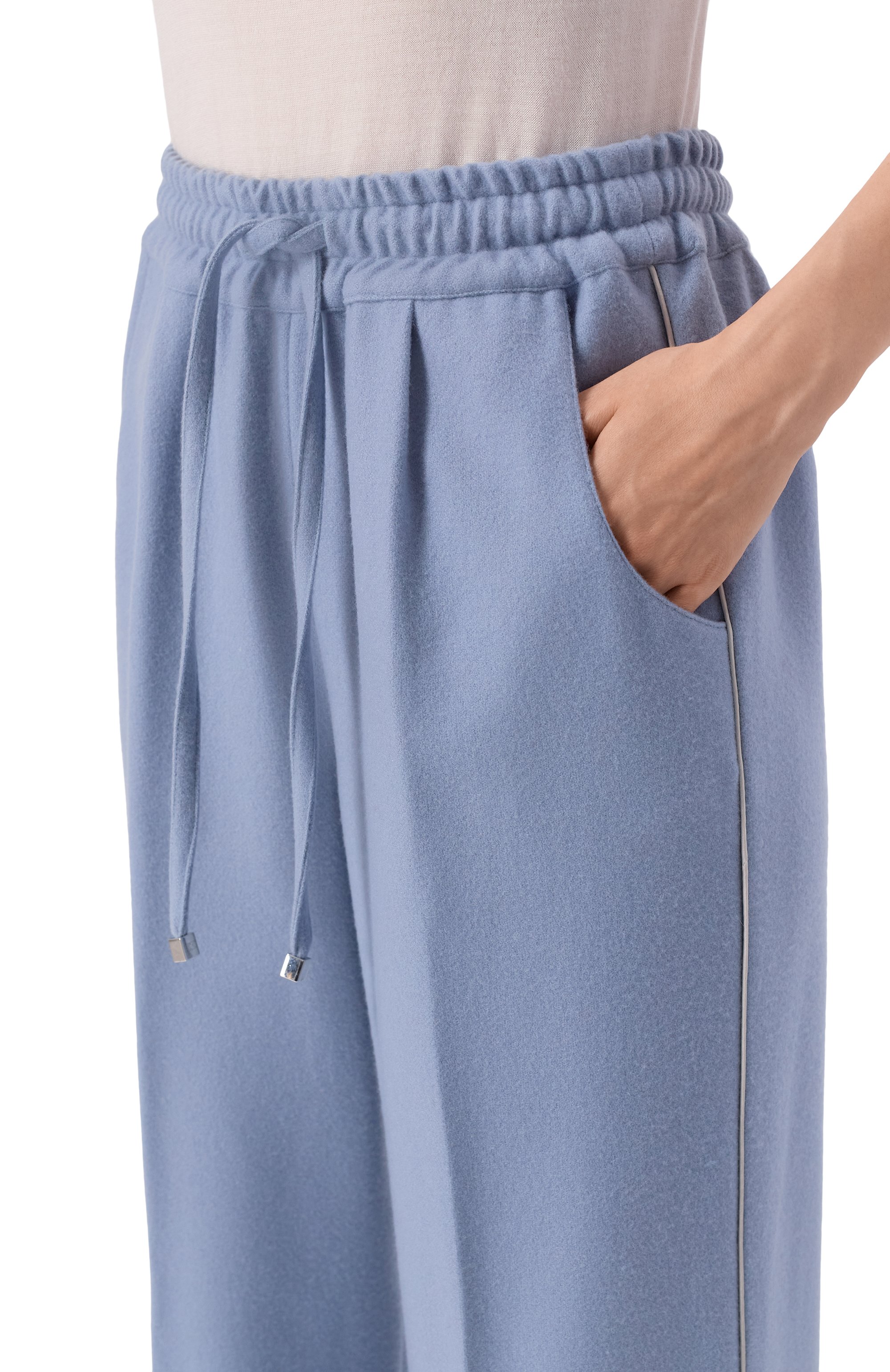 Кашемировые брюки KITON голубого цвета по цене 472500 руб., арт. D60114K0114077, фото 5 Кашемировые брюки KITON, арт. D60114K0114077, фото 5