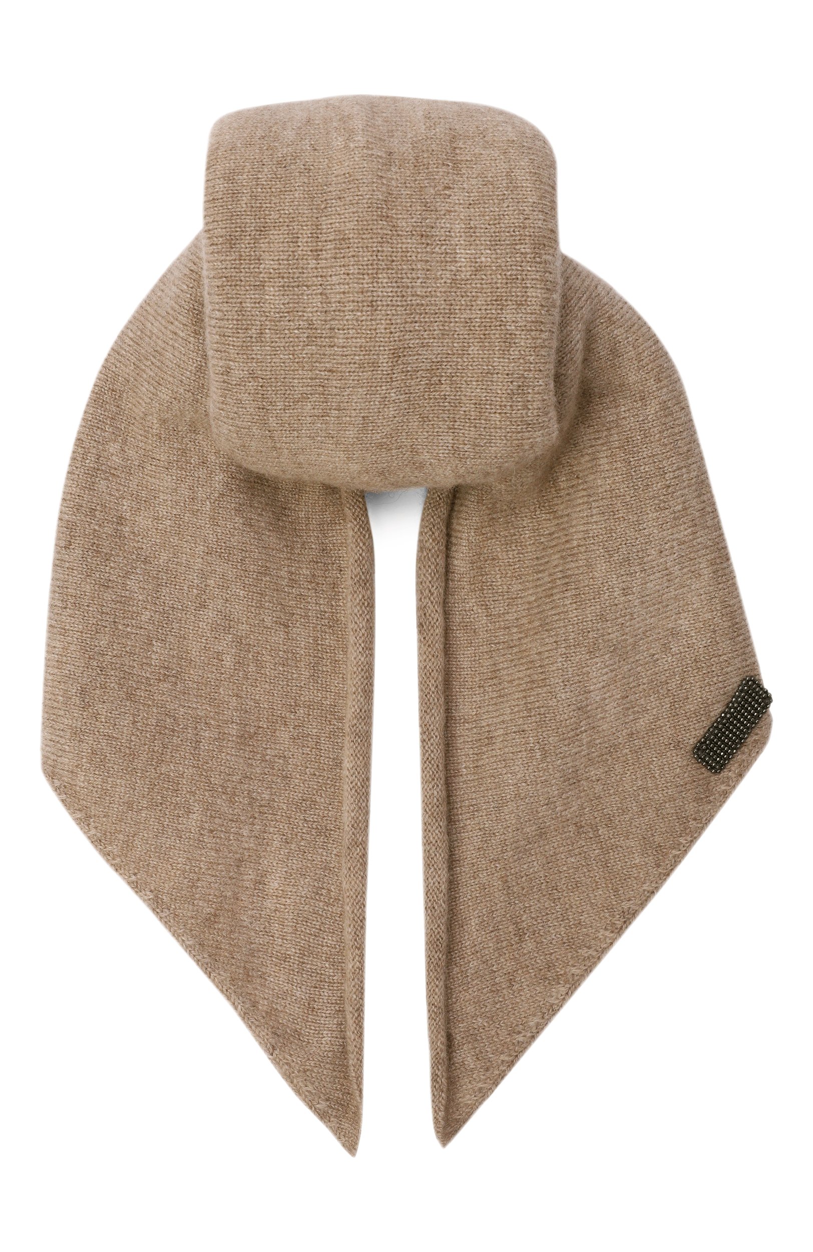 Кашемировая косынка BRUNELLO CUCINELLI темно-бежевого цвета по цене 64700 руб., арт. M12201879, фото 1 Кашемировая косынка BRUNELLO CUCINELLI, арт. M12201879, фото 1