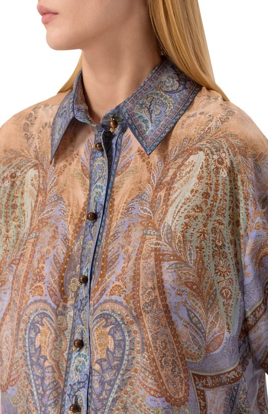 Шелковая рубашка Zimmermann 8624TRS262 Разноцветный  8624TRS262 Фото 5