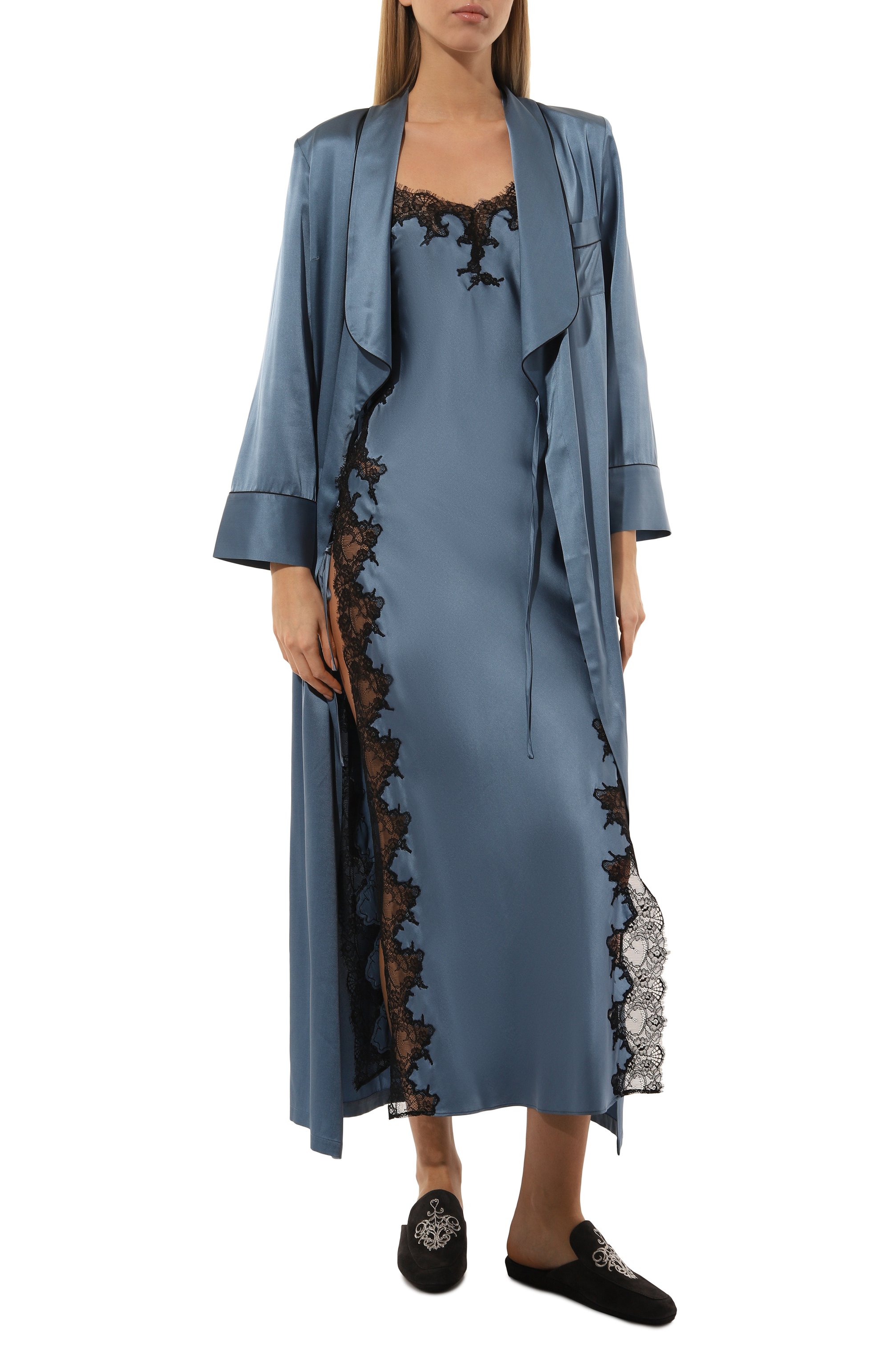 Халат из шелка и вискозы MARJOLAINE, арт. 6VAL2201, фото 2