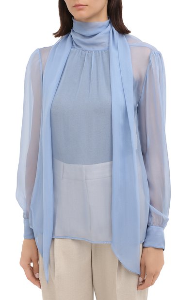 Шелковая блузка SAINT LAURENT, арт. 641200/Y065W, фото 4