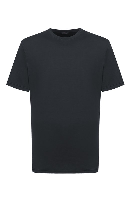 Футболка из шелка и хлопка Kiton UMK0874 Чёрный UMK0874