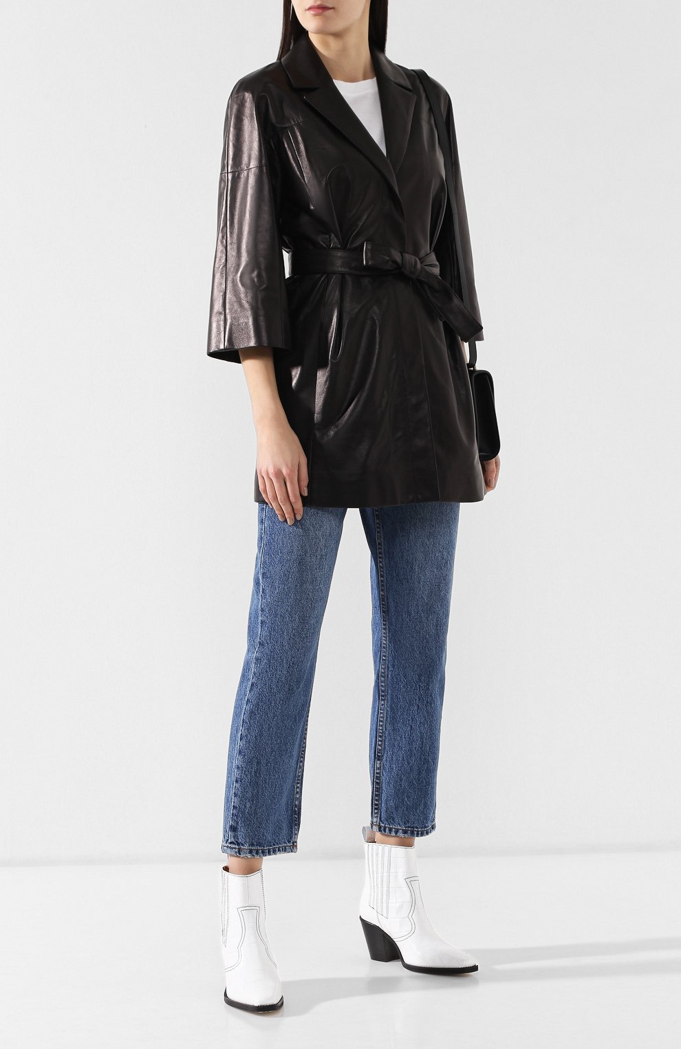 Кожаные ботильоны GANNI белого цвета по цене 49950 руб., арт. S0866, фото 2 Кожаные ботильоны GANNI, арт. S0866, фото 2