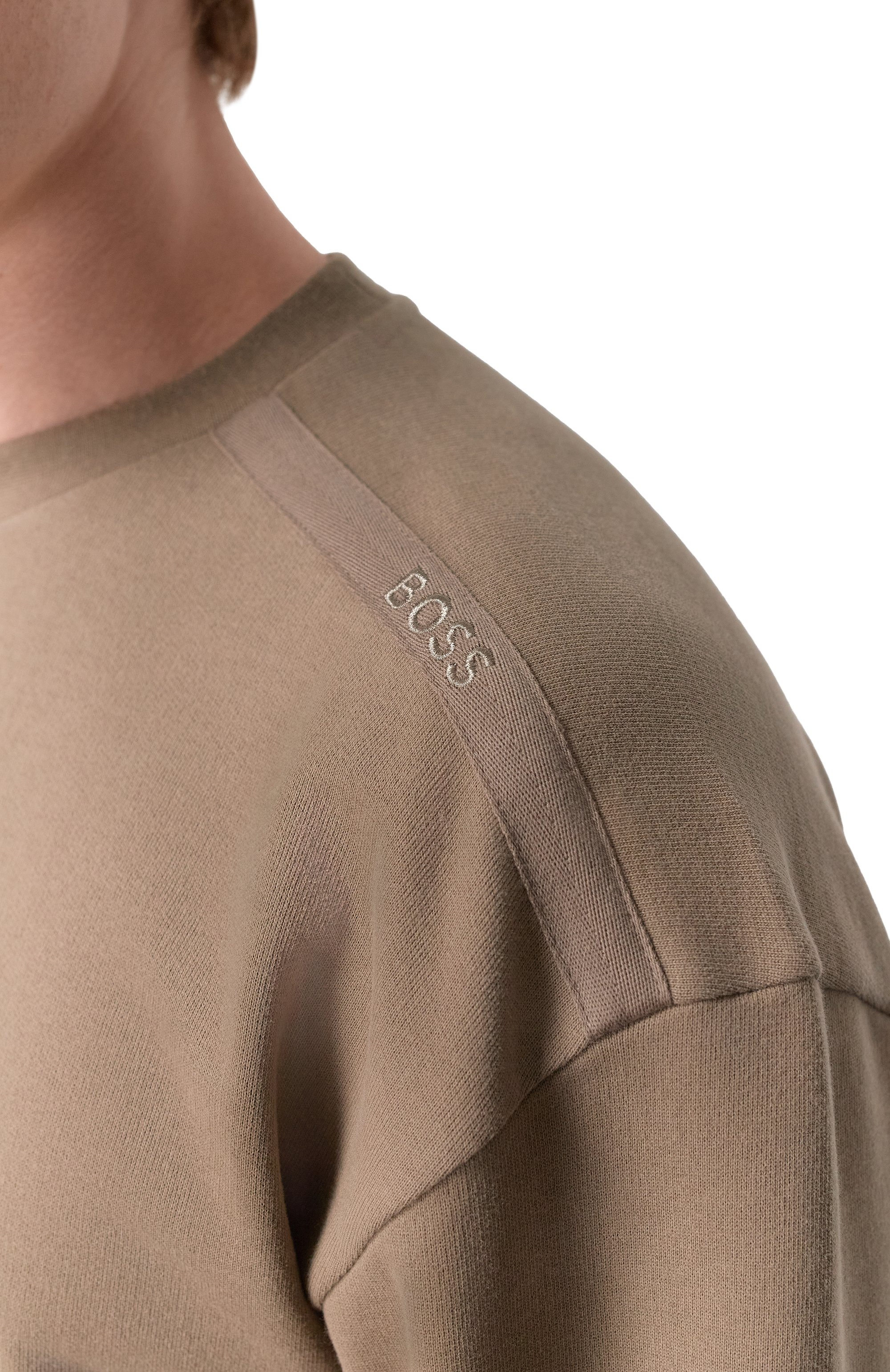 Хлопковый свитшот BOSS хаки цвета по цене 14950 руб., арт. 50555381, фото 5 Хлопковый свитшот BOSS, арт. 50555381, фото 5