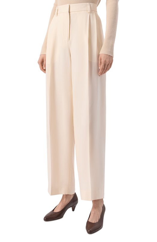 Брюки из вискозы TOTEME 252-WRB0289-FB0459 Кремовый  252-WRB0289-FB0459 Фото 3