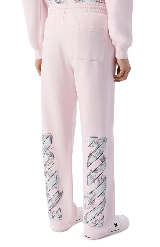 Хлопковые брюки Off-White 0MCH05AS26FLE005 Розовый  0MCH05AS26FLE005 Фото 4