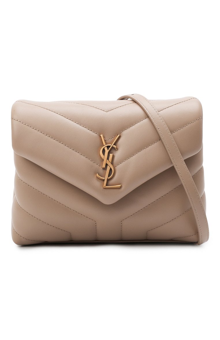 Женская сумка loulou toy SAINT LAURENT светло-бежевого цвета, арт. 678401/DV707 | Фото 6 (Материал: Натуральная кожа; Сумки-технические: Сумки через плечо; Размер: mini; Ремень/цепочка: На ремешке)